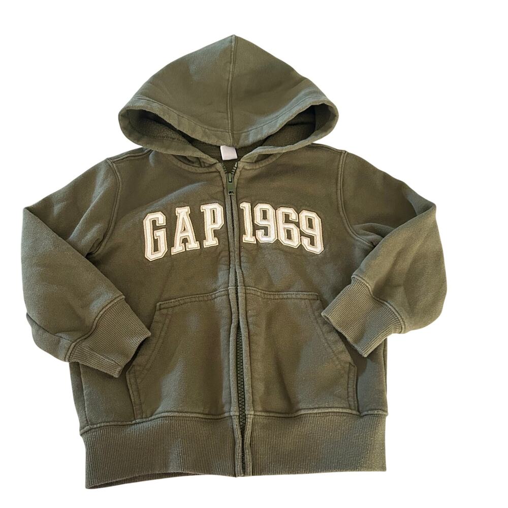 GAP Kids Zip Up Hoodie Jacket Boys XS 4-5 Green
